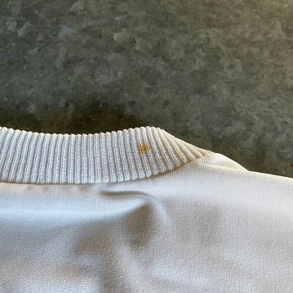 Vintage Fila Made in Italy Pockets Crewneck Sweatshirt 34 White Cream Geometric - Picture 11 of 16